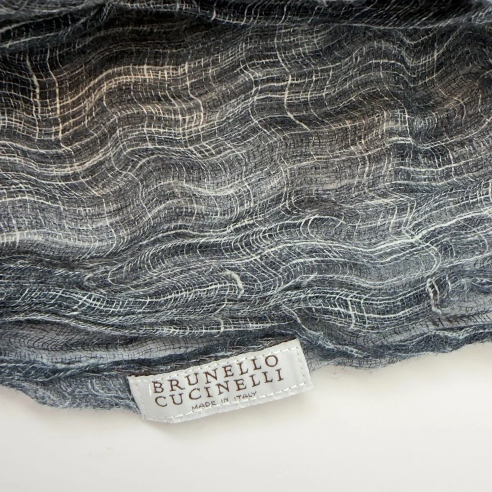 Brunello Cucinelli Charcoal Textured Scarf